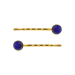 Cabochon Royal Blue Hair Slide Set