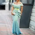 Carrie Burstroff Elegant Marine Blue Retro Party Dress