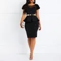 Carrie Burstroff Elegant Marine Blue Retro Party Dress