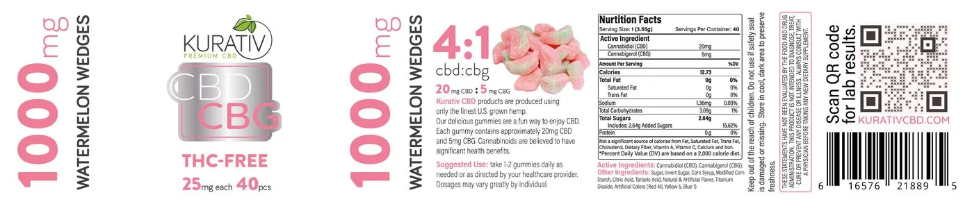 CBD : CBG 1000mg Gummies
