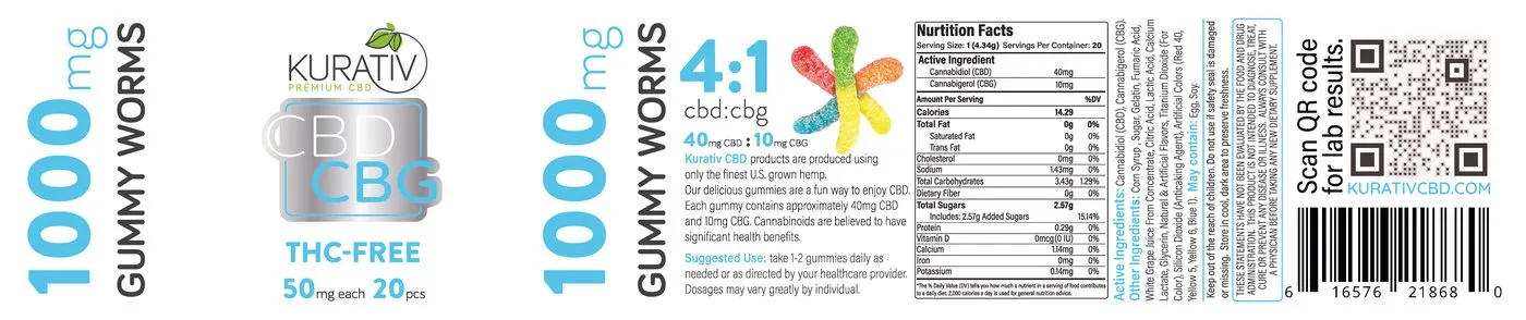 CBD : CBG 1000mg Gummies
