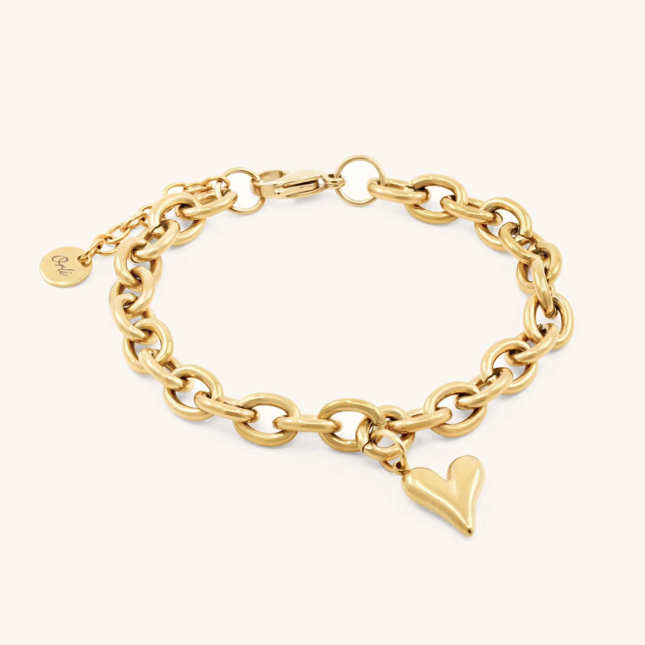 Celine Heart Chunky Bracelet, Gold