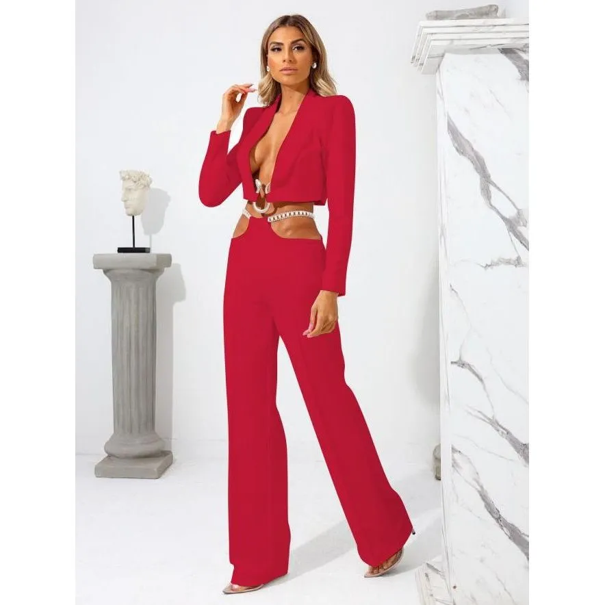 Chain belt Elegant two-piece suit