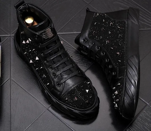 Chaussures cuir perlée luxe chic homme