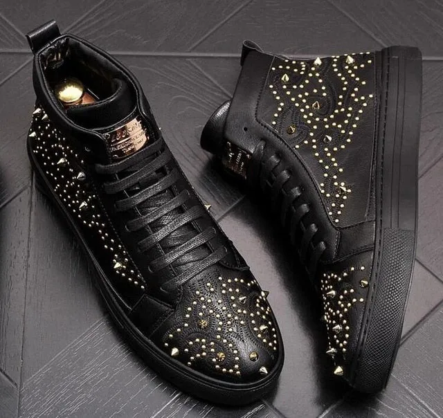 Chaussures cuir perlée luxe chic homme