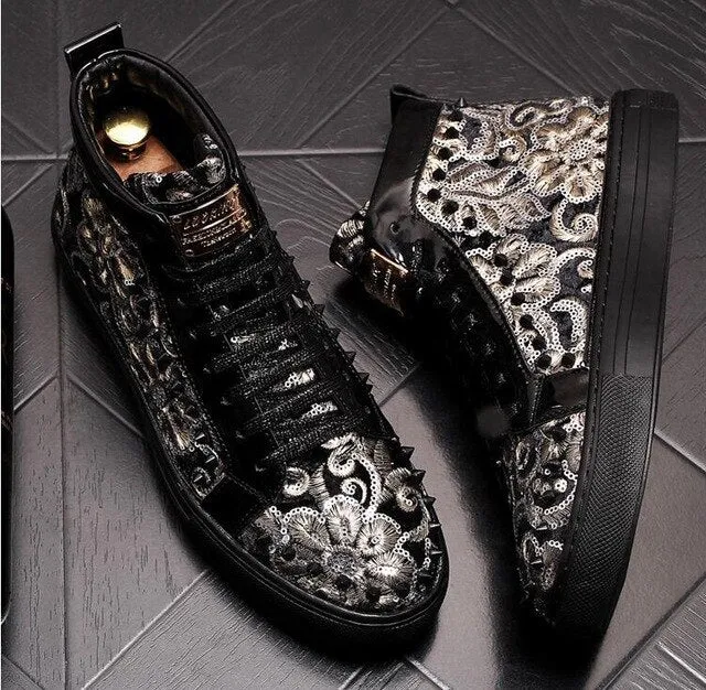 Chaussures cuir perlée luxe chic homme