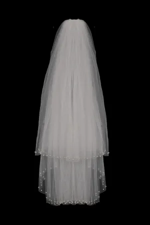Chloe Elegant With Pearls Wedding Veils