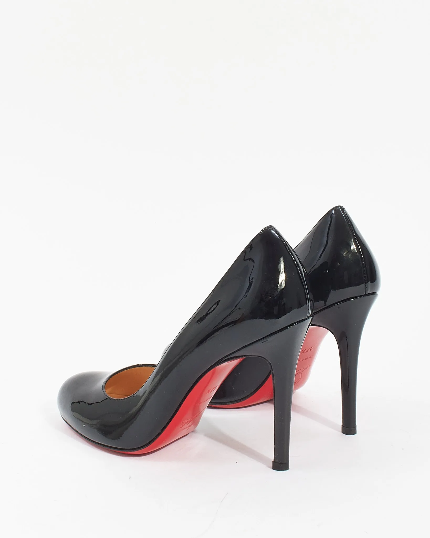 Christian Louboutin Black Patent Leather Simple Pump 100 - 37.5