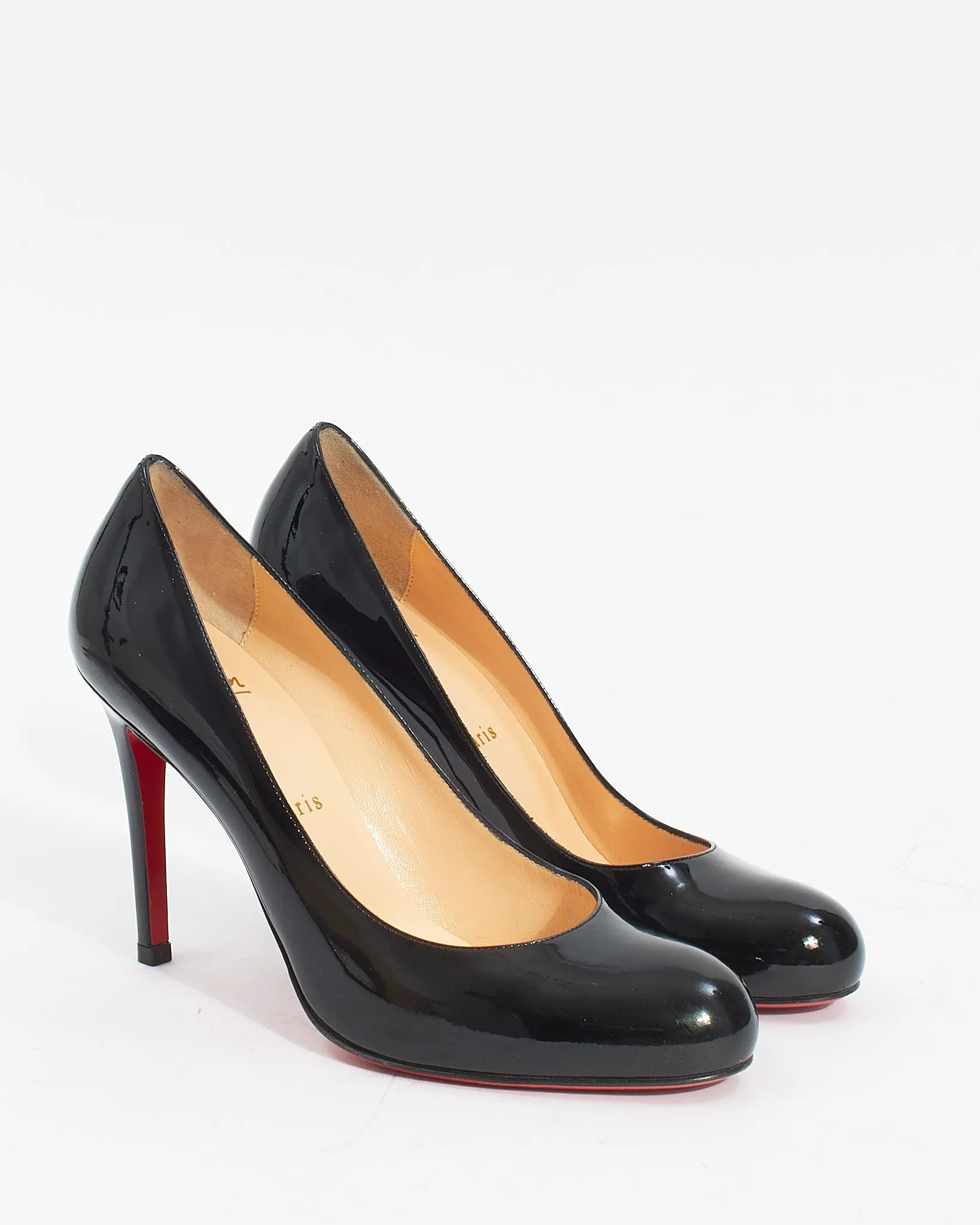 Christian Louboutin Black Patent Leather Simple Pump 100 - 37.5