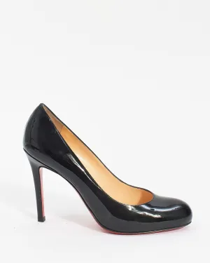 Christian Louboutin Black Patent Leather Simple Pump 100 - 37.5