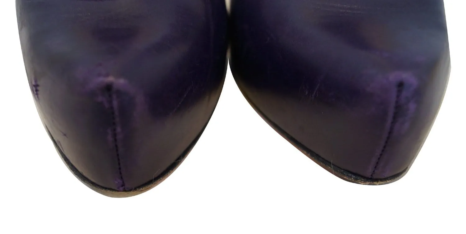 Christian Louboutin Purple Rolandzip Calf Seta Platforms - Sale