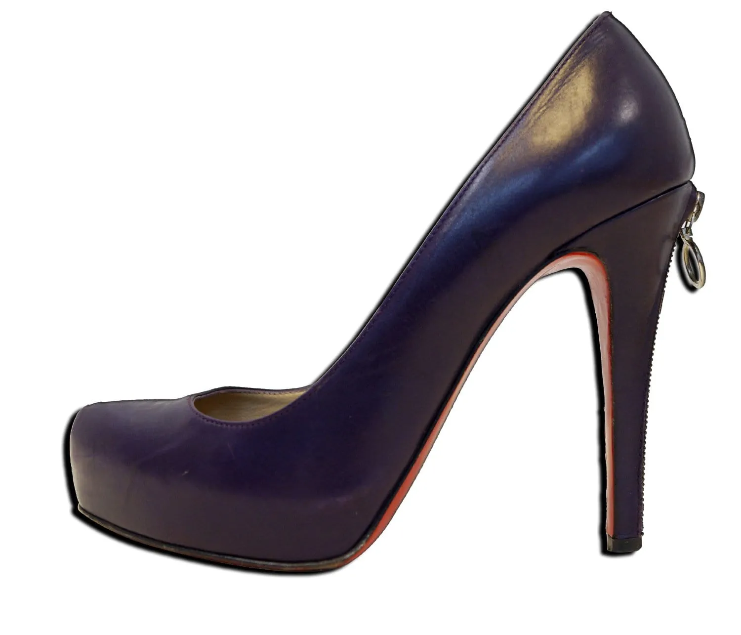 Christian Louboutin Purple Rolandzip Calf Seta Platforms - Sale