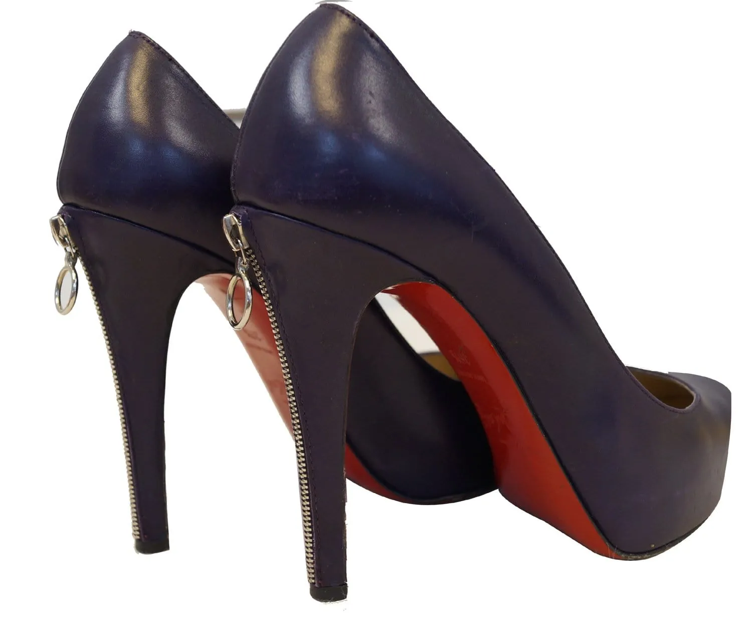 Christian Louboutin Purple Rolandzip Calf Seta Platforms - Sale