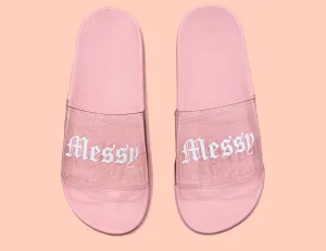 Clear Baby Pink Messy Slides