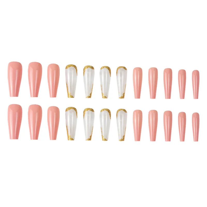 Coffin Sheer smudge long gold onion pink