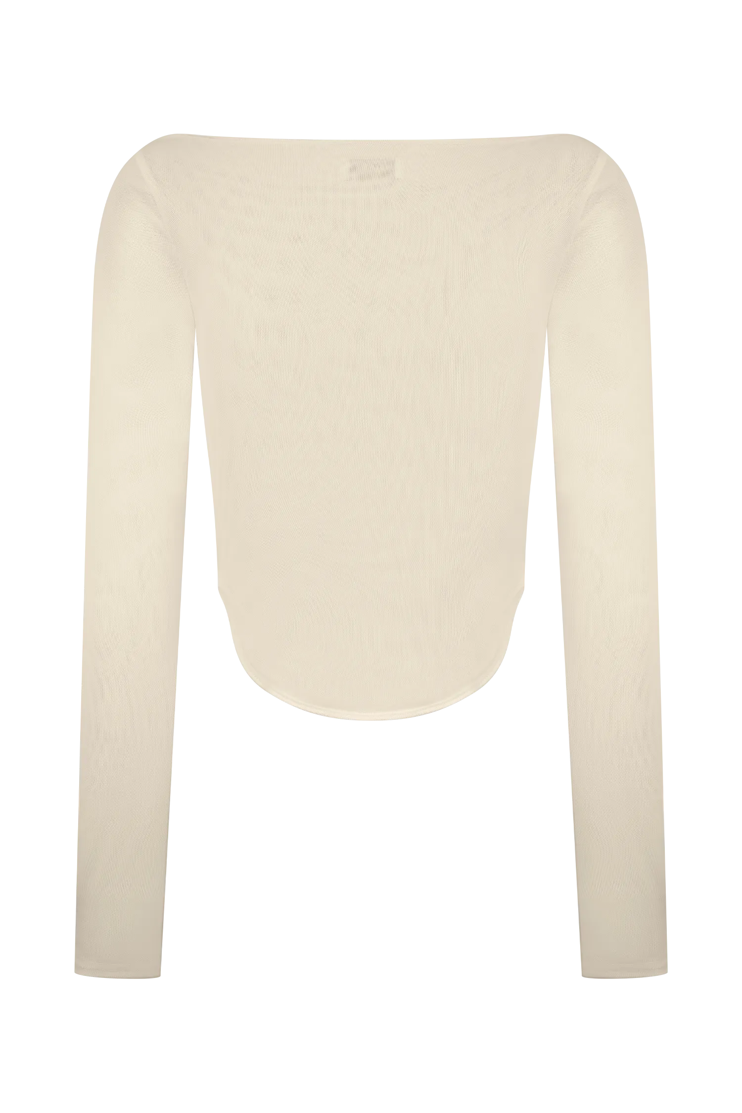 Colette Boat Neck Mesh Top - Ivory
