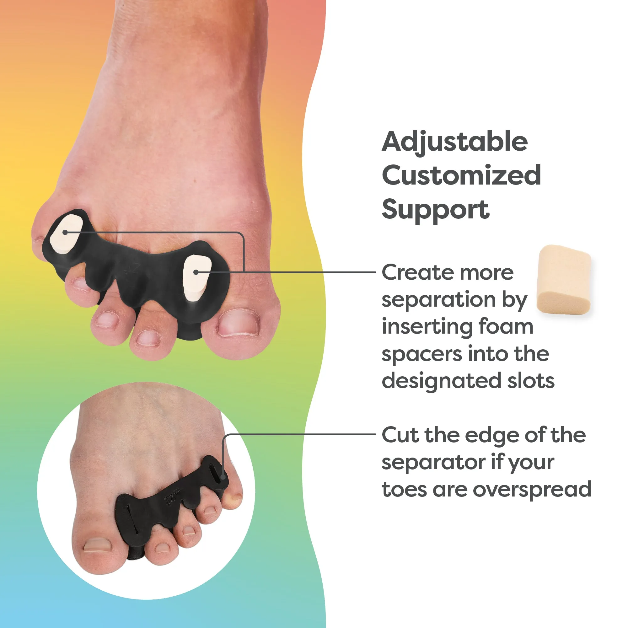 Customizable Toe Separators with Inserts