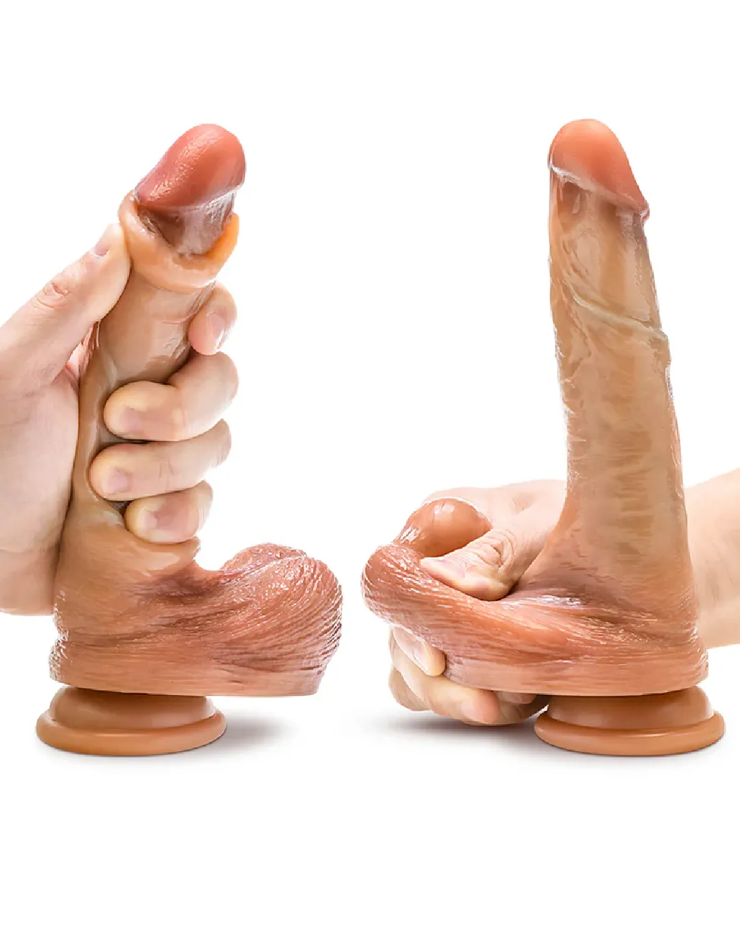 DaVinci Ultra Realistic 8 Inch Silicone Dildo with Sliding Foreskin - Caramel