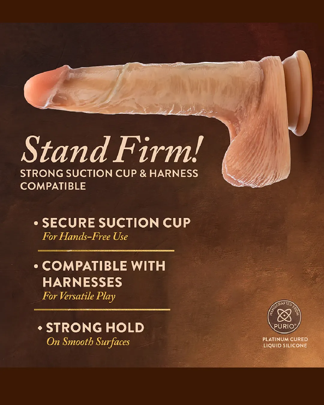 DaVinci Ultra Realistic 8 Inch Silicone Dildo with Sliding Foreskin - Caramel