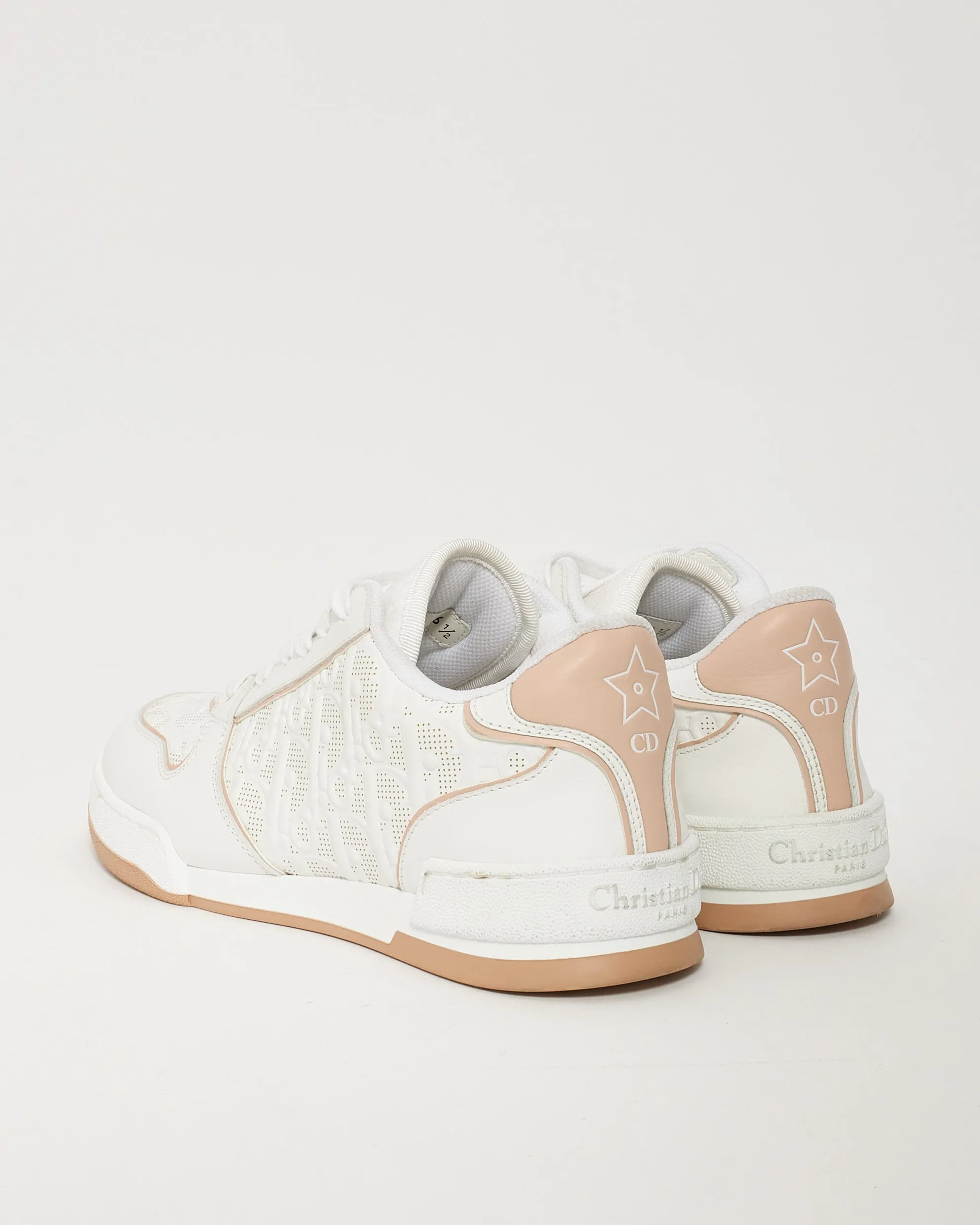 Dior White Dior Oblique Perforated Calfskin One Sneaker - 36.5