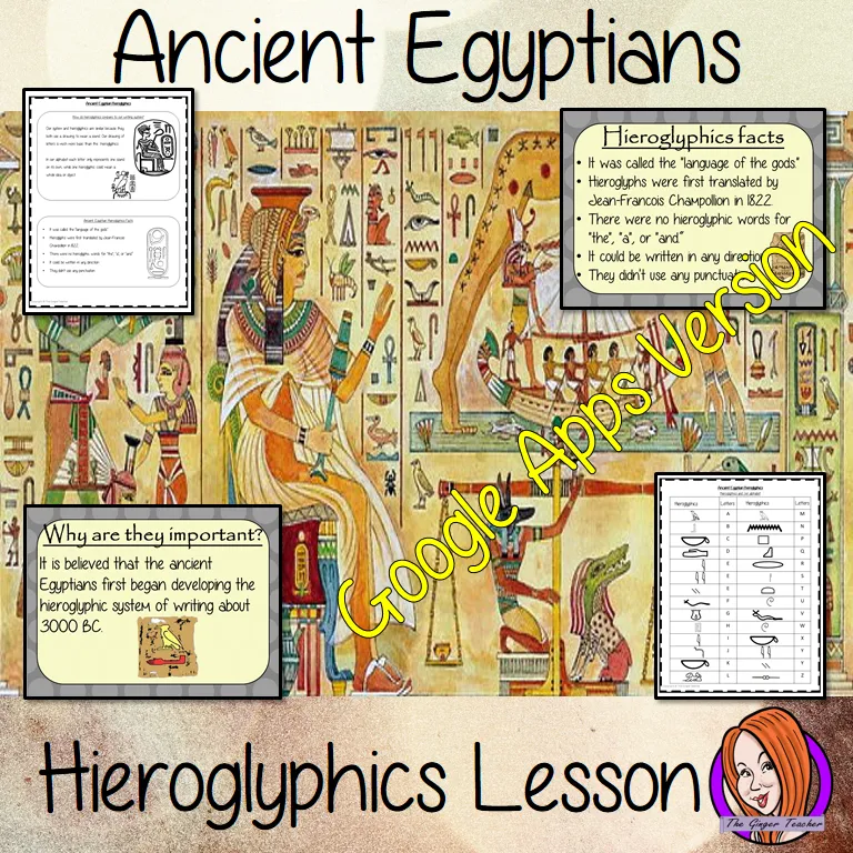 Distance Learning Ancient Egyptian Hieroglyphics Google Slides Lesson