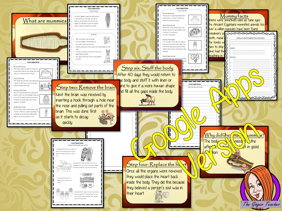 Distance Learning Ancient Egyptian Mummies Google Slides Lesson
