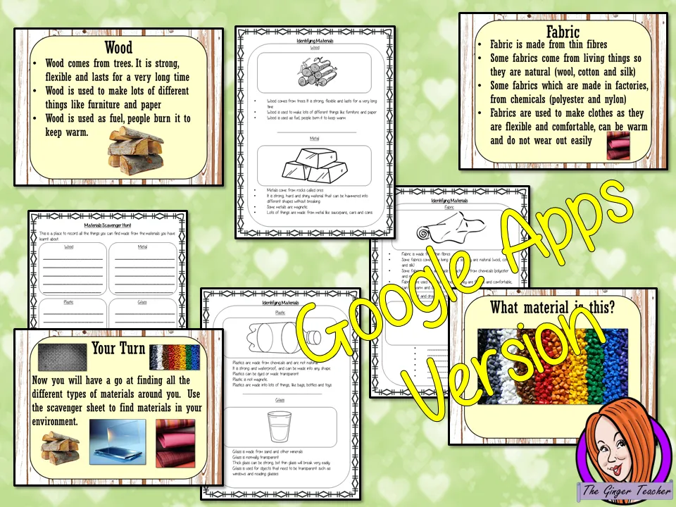 Distance Learning Identifying Materials Google Slides Lesson