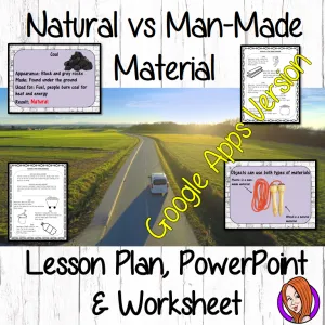 Distance Learning Natural vs. Man-Made Materials Google Slides Lesson