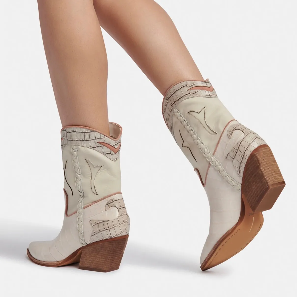 Dolce Vita Loral Croco Boot-ivory
