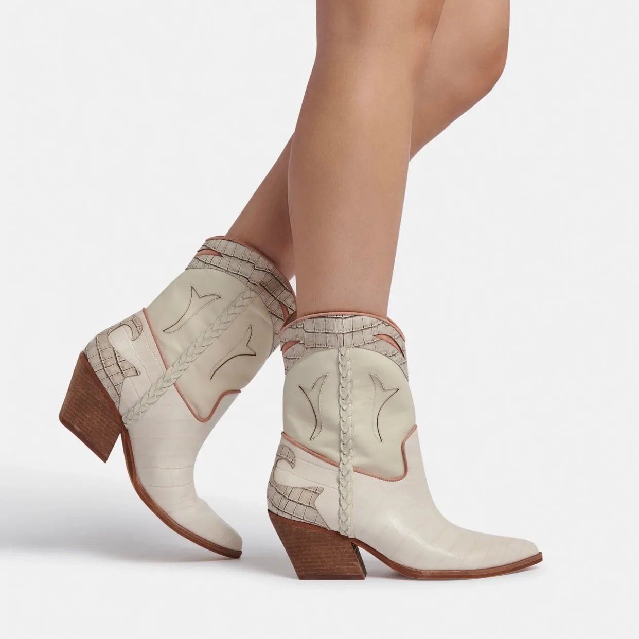 Dolce Vita Loral Croco Boot-ivory
