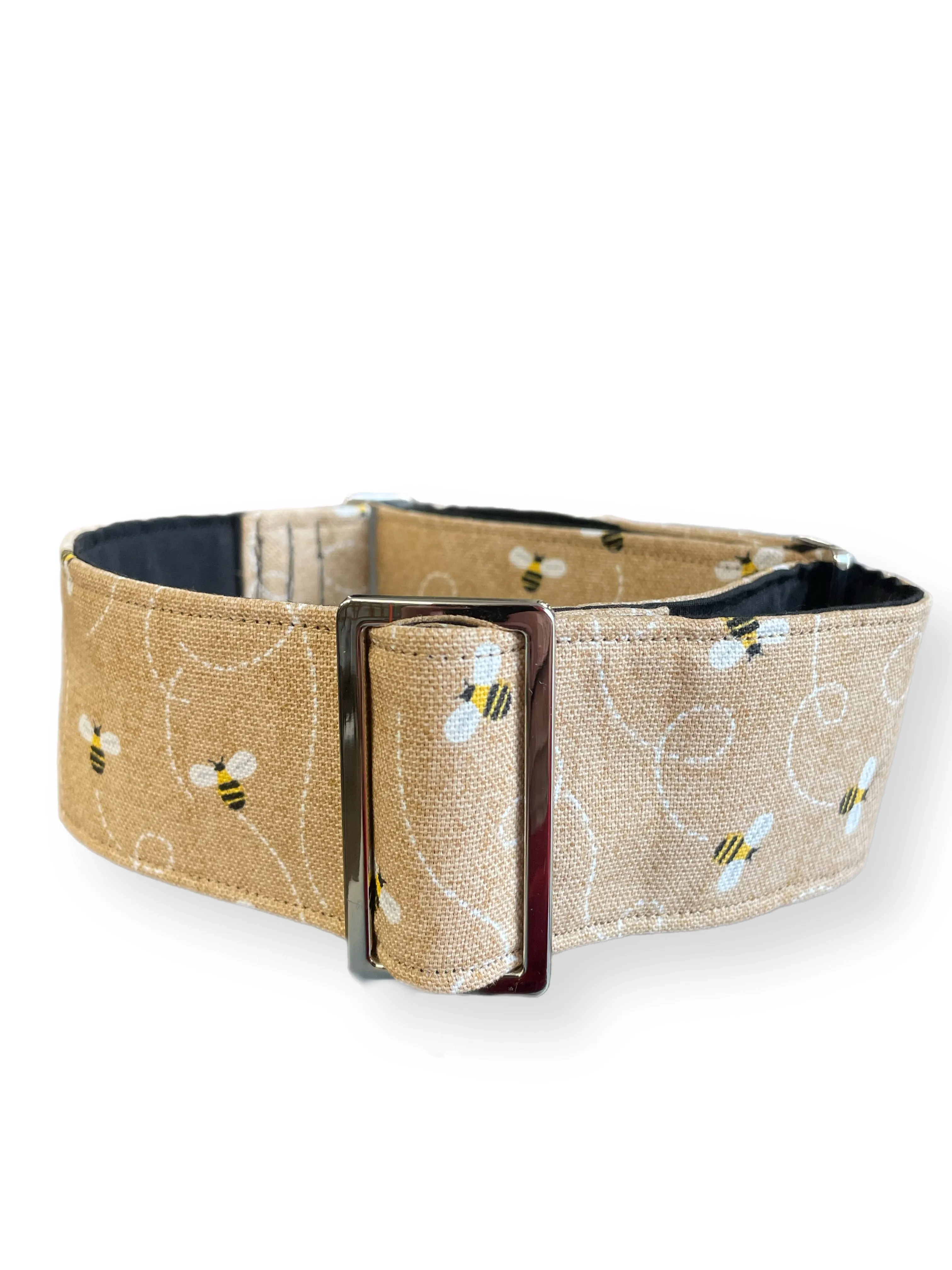 Dont bee beige greyhound Martingale collar cotton covered 50mm width super soft