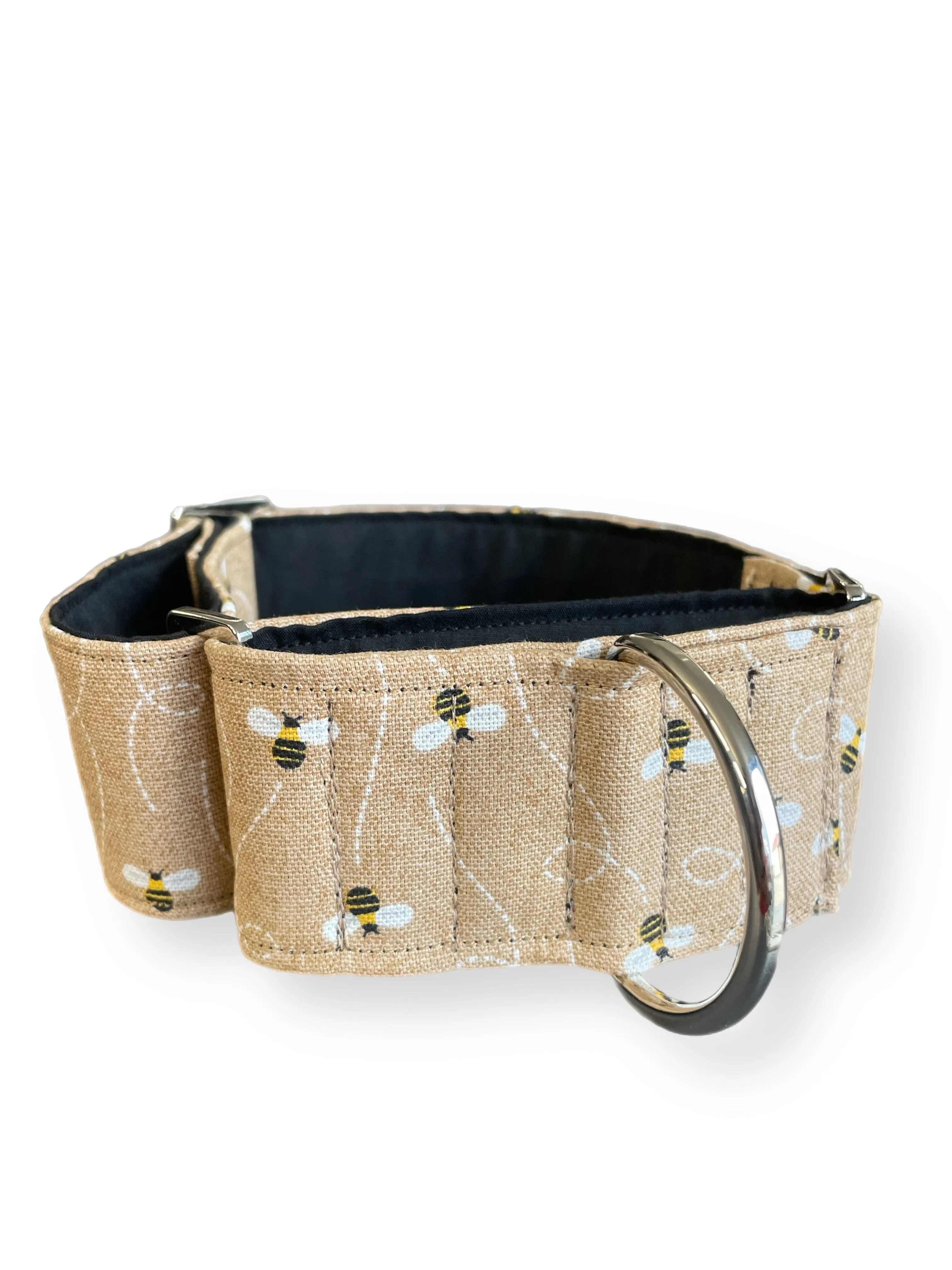 Dont bee beige greyhound Martingale collar cotton covered 50mm width super soft