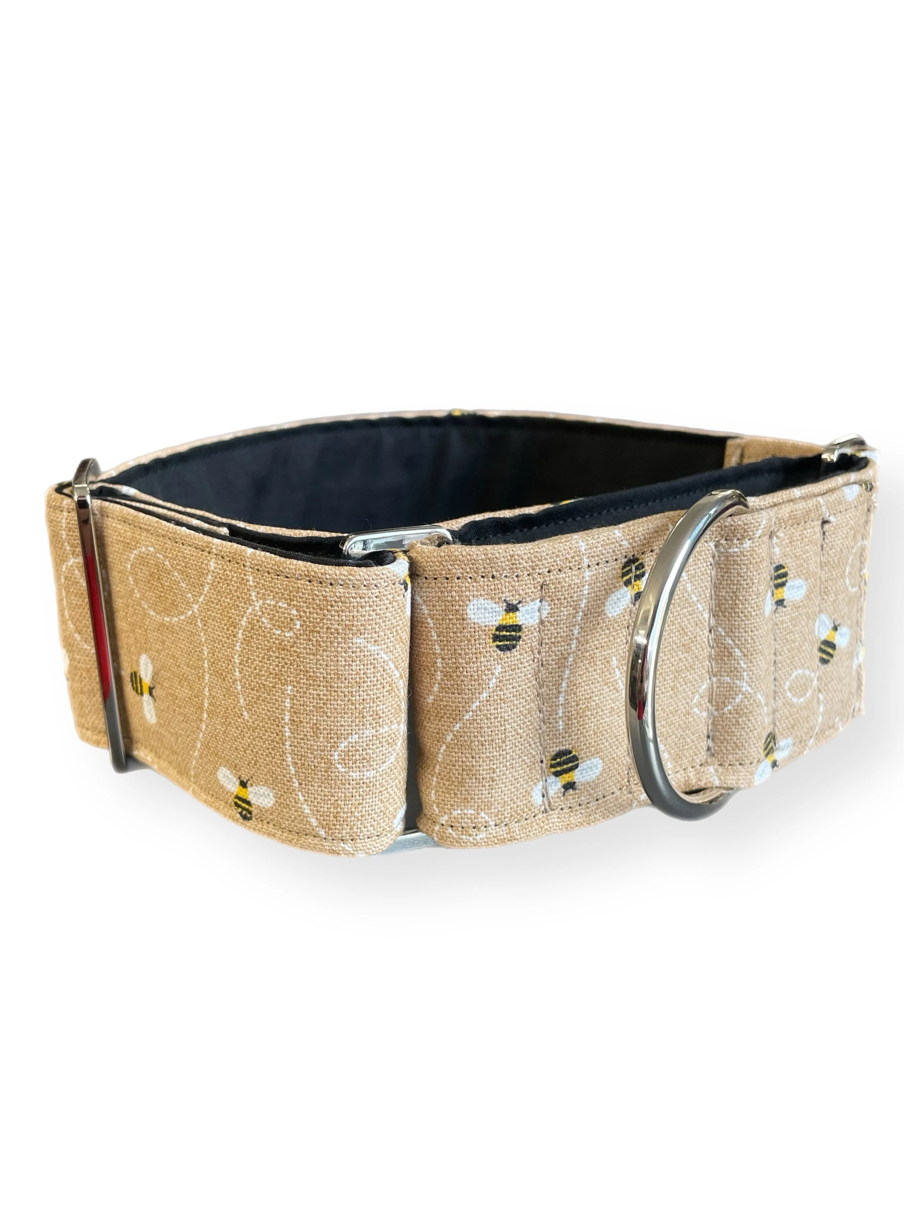 Dont bee beige greyhound Martingale collar cotton covered 50mm width super soft