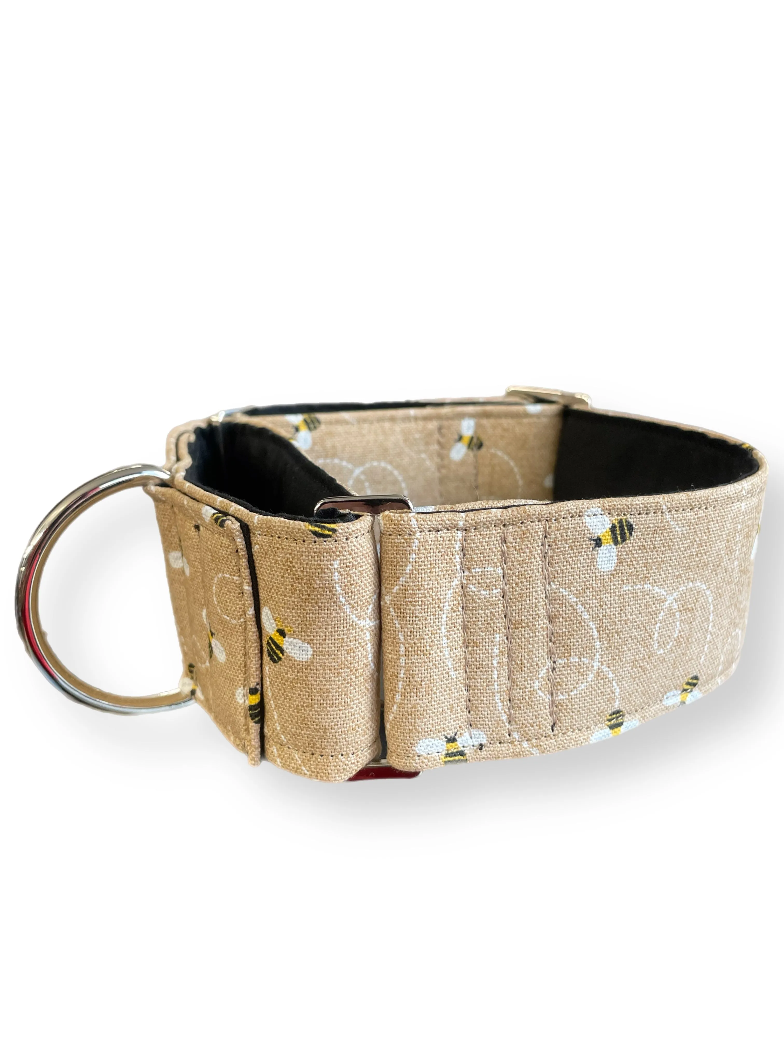 Dont bee beige greyhound Martingale collar cotton covered 50mm width super soft