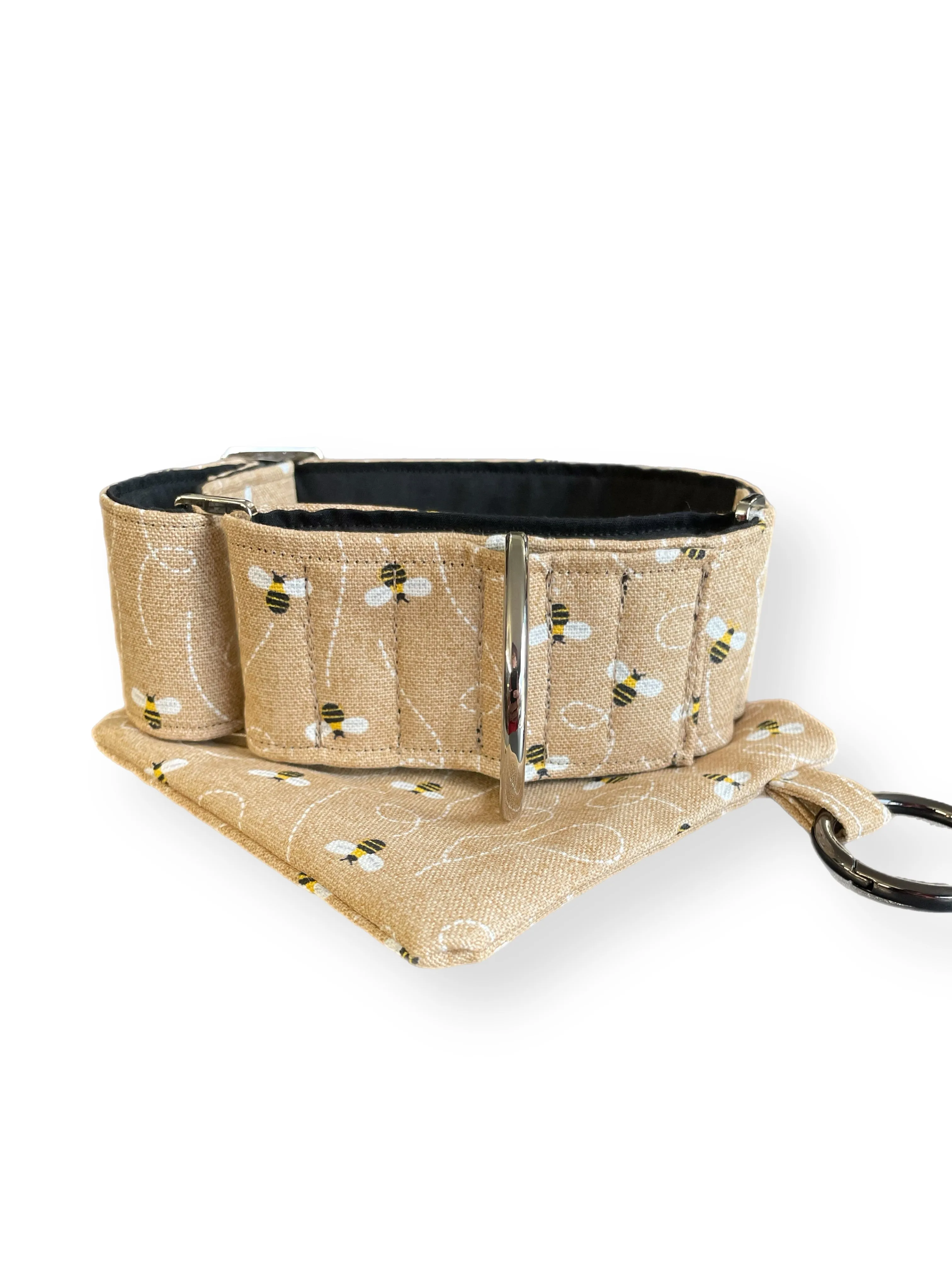 Dont bee beige greyhound Martingale collar cotton covered 50mm width super soft