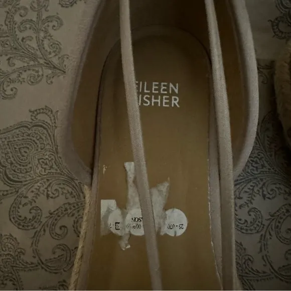 Eileen Fisher Mews Mesh Slip-On Espadrille Beige Open-Toe Sandal