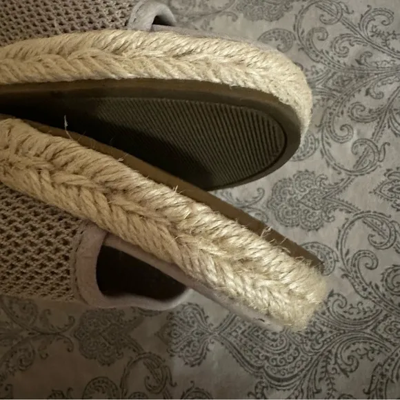 Eileen Fisher Mews Mesh Slip-On Espadrille Beige Open-Toe Sandal