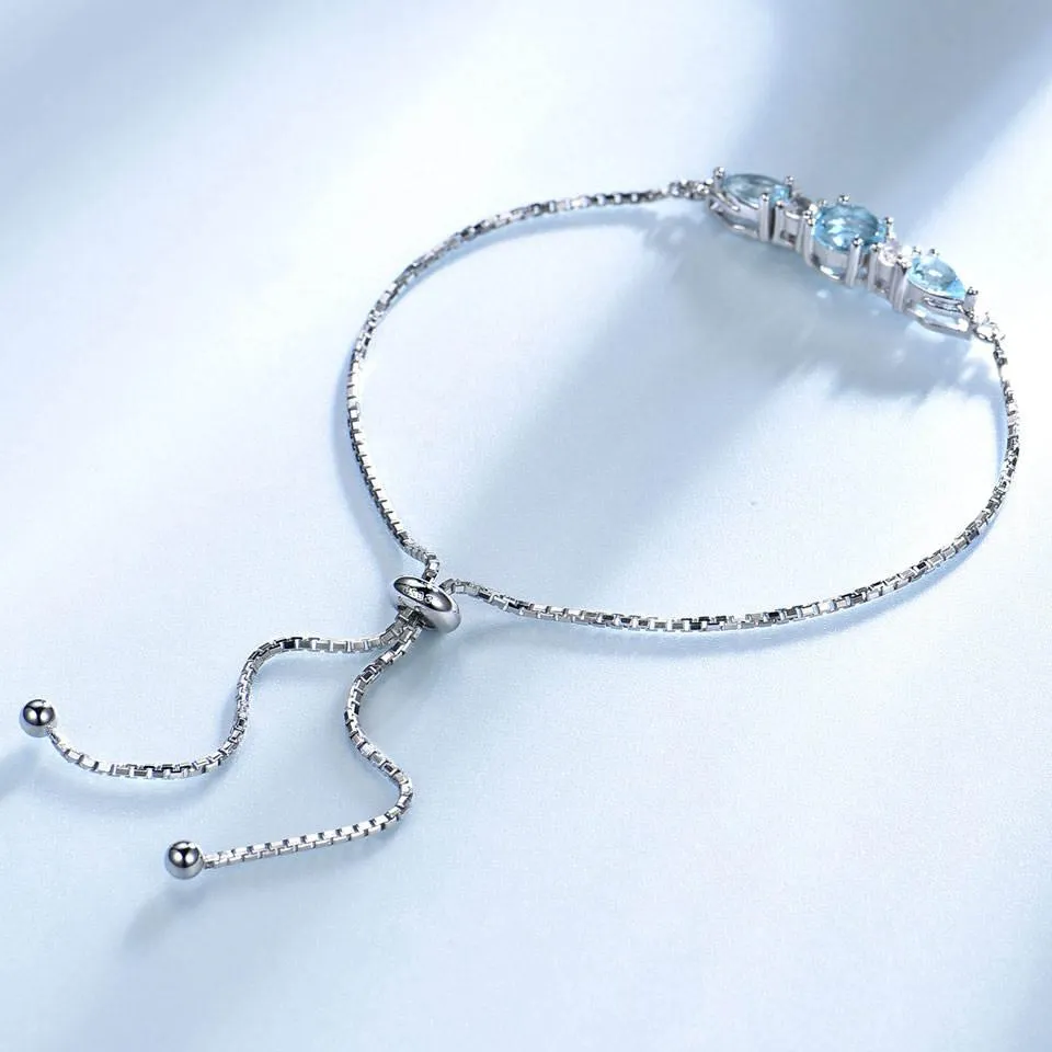 Elegant Azure Round & Pear Cut Bracelet