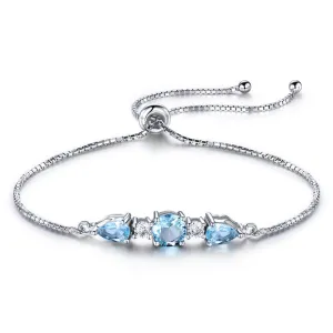 Elegant Azure Round & Pear Cut Bracelet