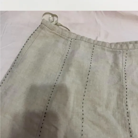 Elegant Beige Linen Maxi Skirt