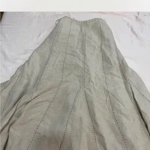 Elegant Beige Linen Maxi Skirt