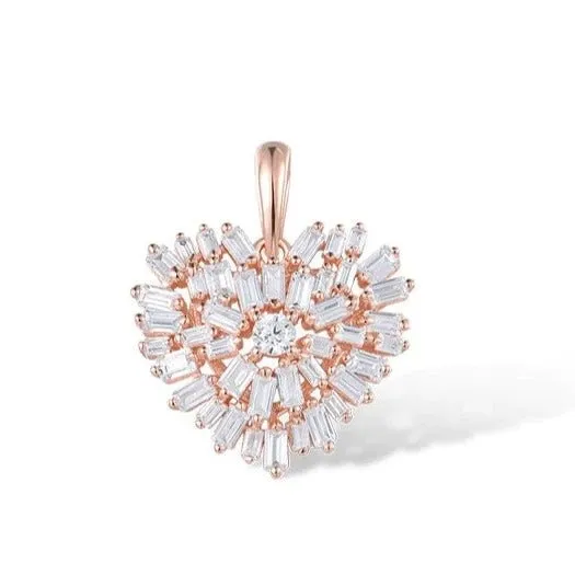 Elegant Created Diamond Heart Shaped Jewelry Set