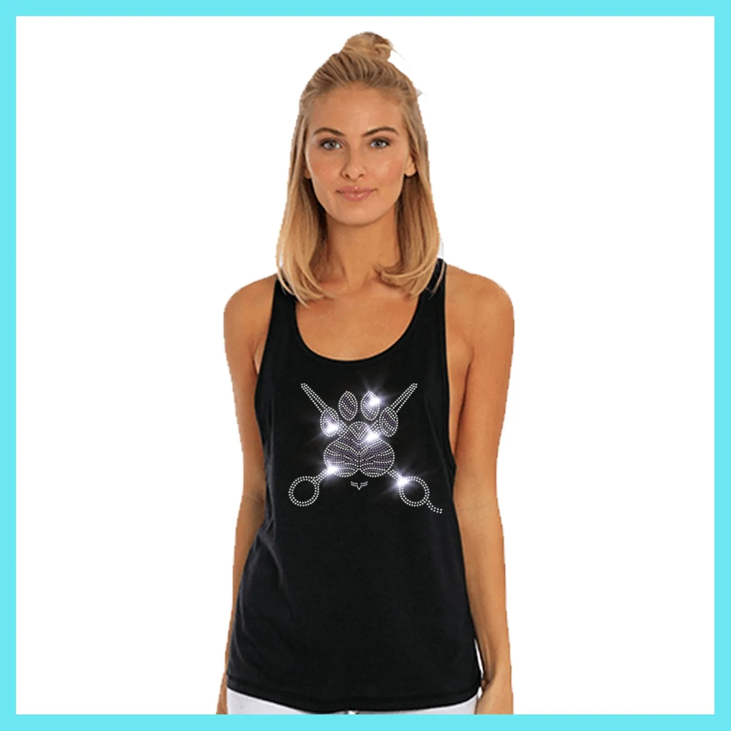 Elegant Custom Rhinestone Groomer Shirts