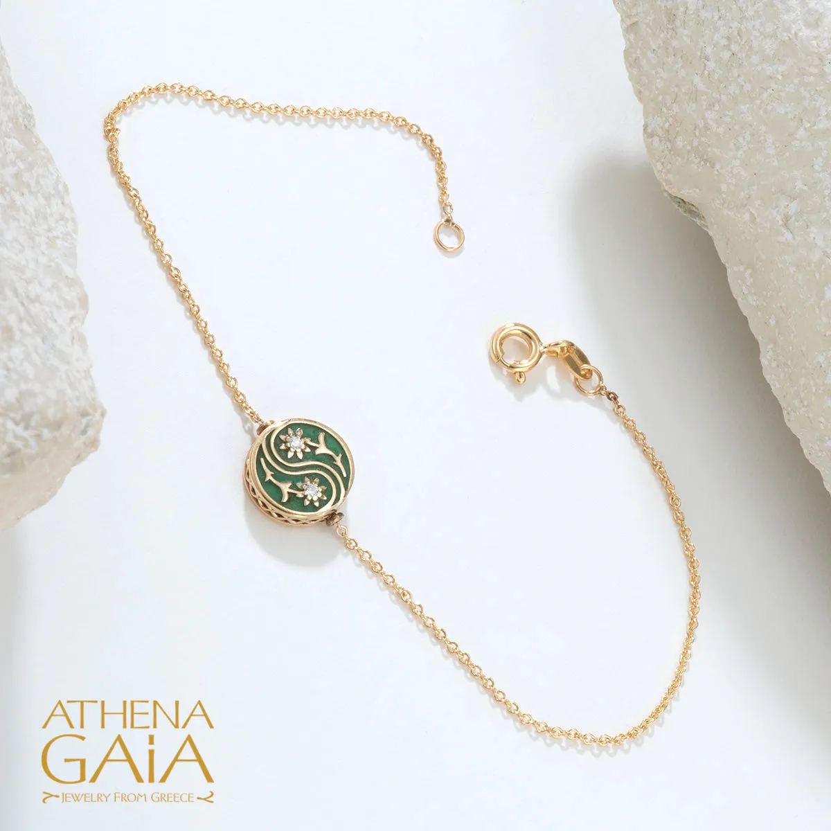 Elegant Enamel Balance Rose Bracelet