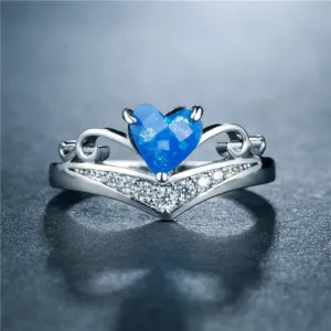 Elegant Heart Opal Ring