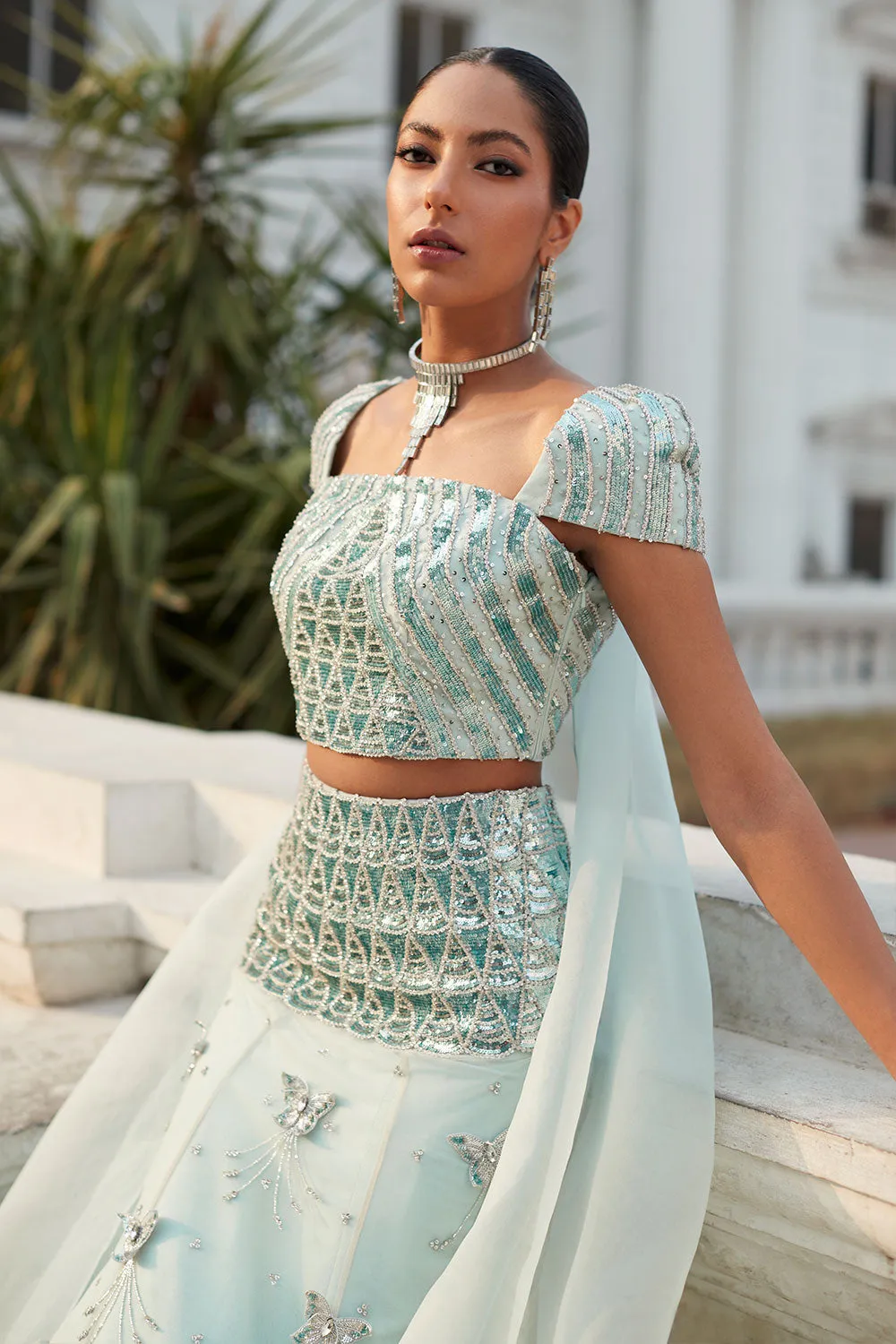 Elegant Indian Wedding Dress in Lehenga Choli Style