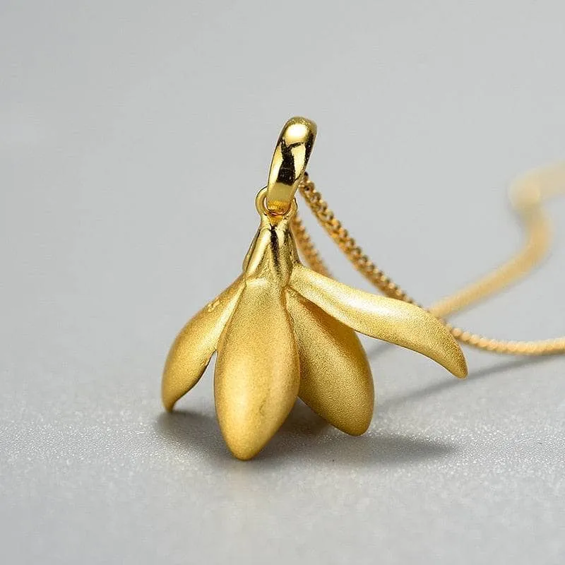 Elegant Magnolia Flower Pendant