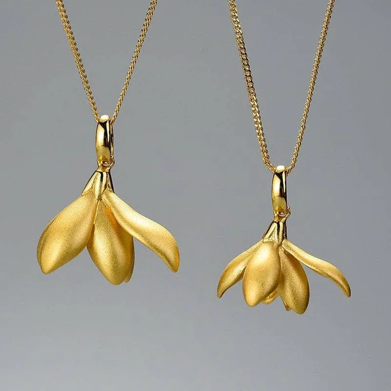 Elegant Magnolia Flower Pendant