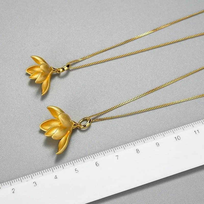 Elegant Magnolia Flower Pendant