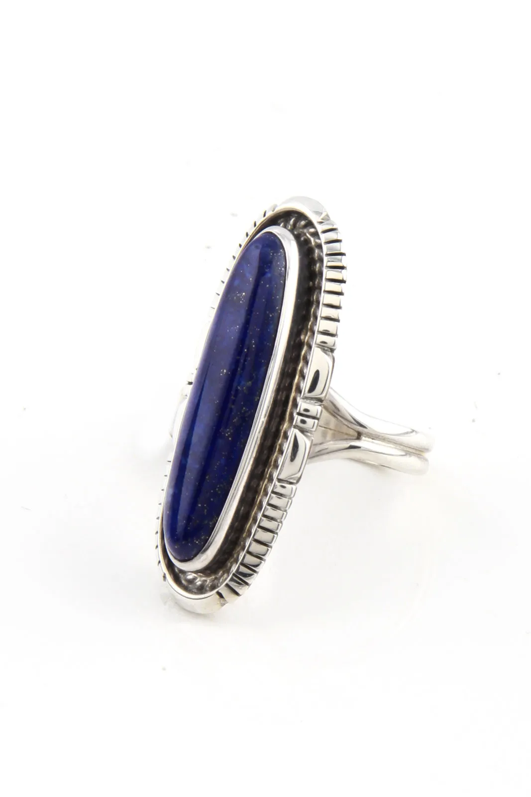 Elegant Navajo Lapis Ring (Size 7)